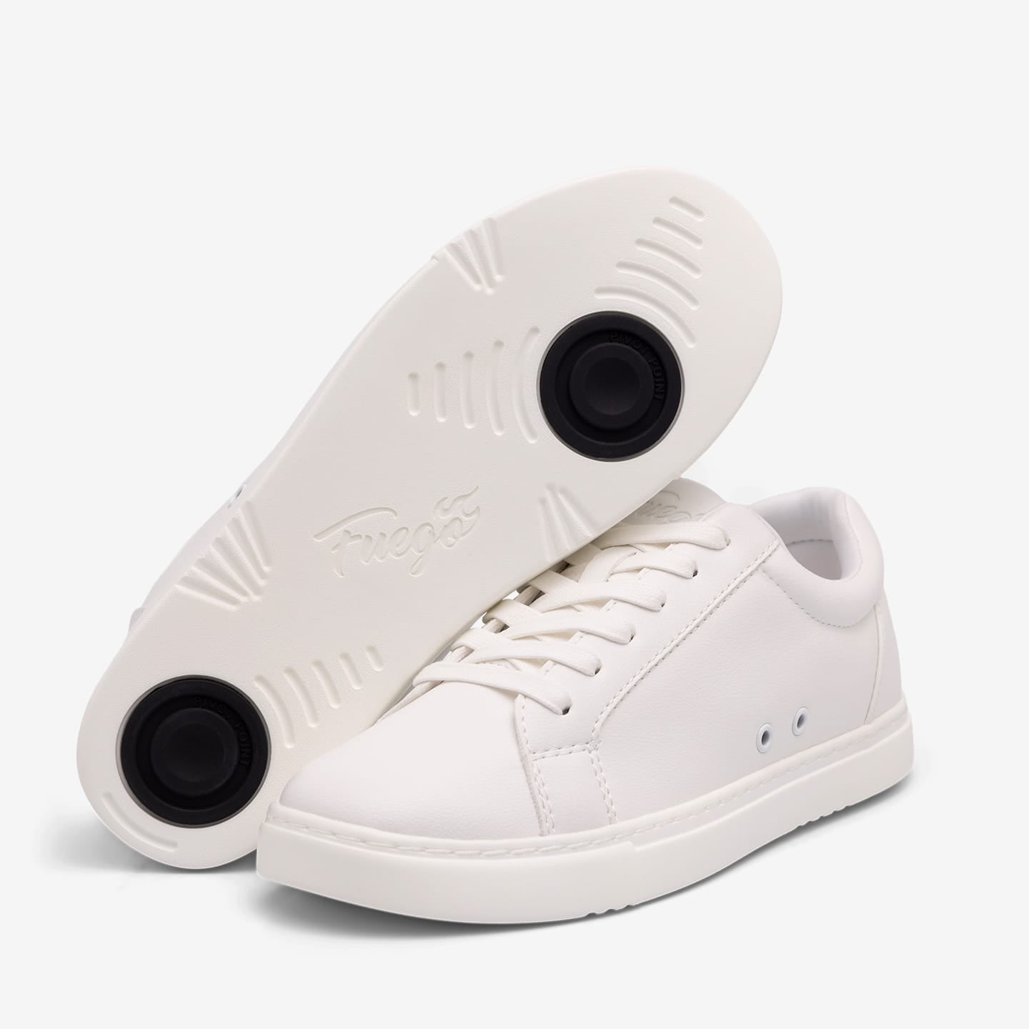 Fuego White Low-top dance sneakers with their signature pivot-point soles